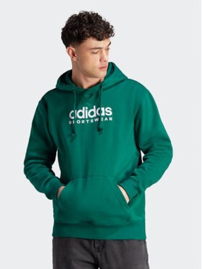 adidas Bluza ALL SZN Fleece Graphic IJ9426 Zielony Loose Fit