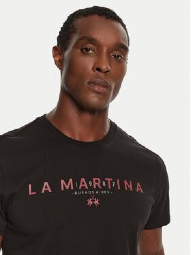 La Martina T-Shirt ZMR007 JS206 Czarny Regular Fit