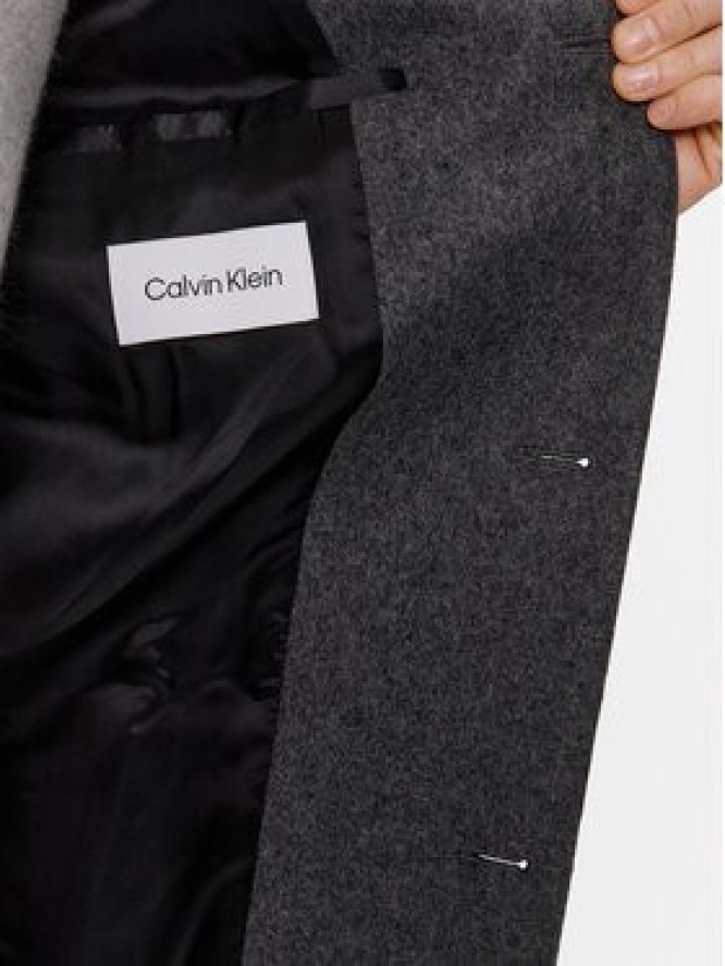 Calvin Klein Płaszcz wełniany K10K110462 Szary Regular Fit