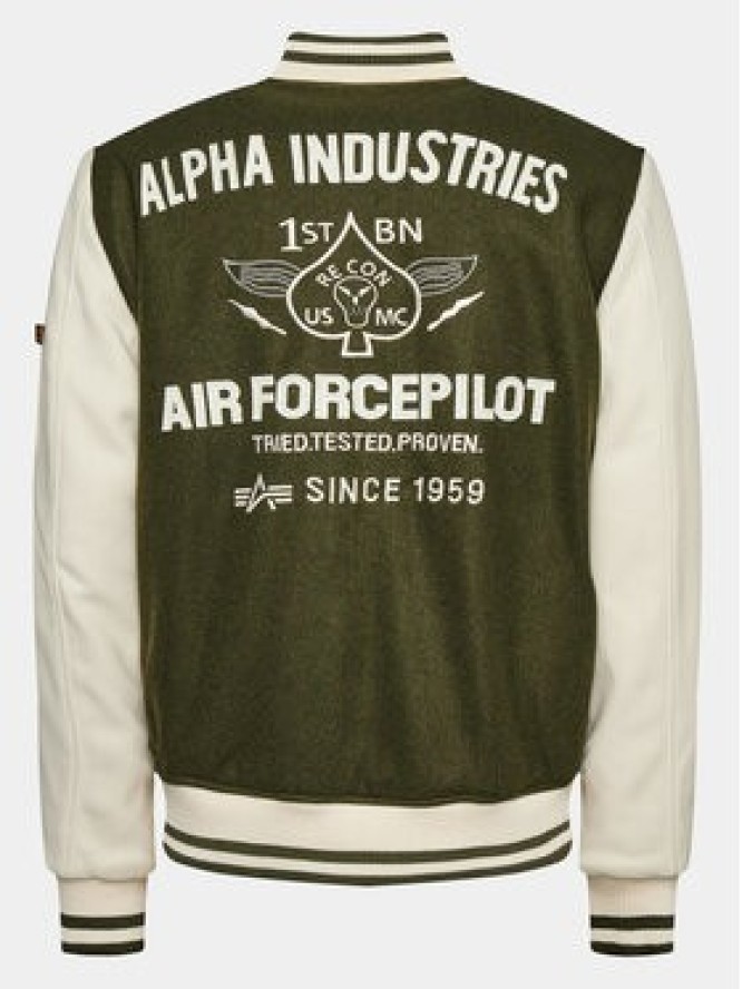 Alpha Industries Kurtka bomber Varsity Air Force 138107 Zielony Regular Fit