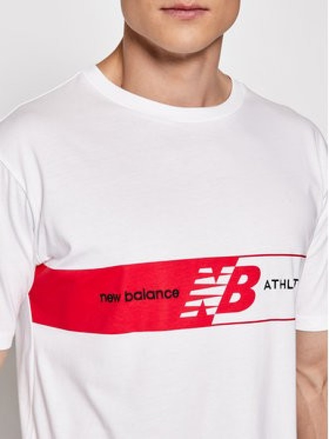 New Balance T-Shirt MT01510 Biały Relaxed Fit