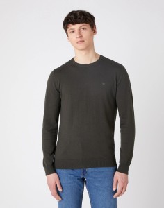 MĘSKI SWETER WRANGLER CREW KNIT ROSIN GREEN W8A02PXWY