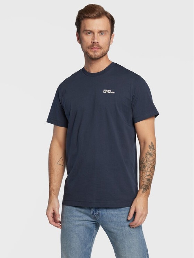 Jack Wolfskin T-Shirt Essential 1808382 Granatowy Regular Fit