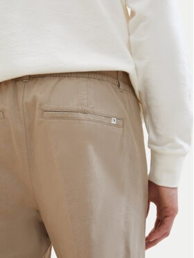 Tom Tailor Denim Spodnie materiałowe 1040251 Beżowy Tapered Fit