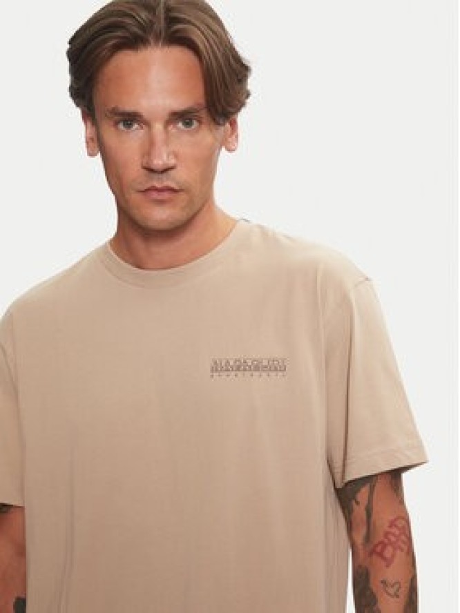 Napapijri T-Shirt Albula NP0A4I34 Beżowy Relaxed Fit