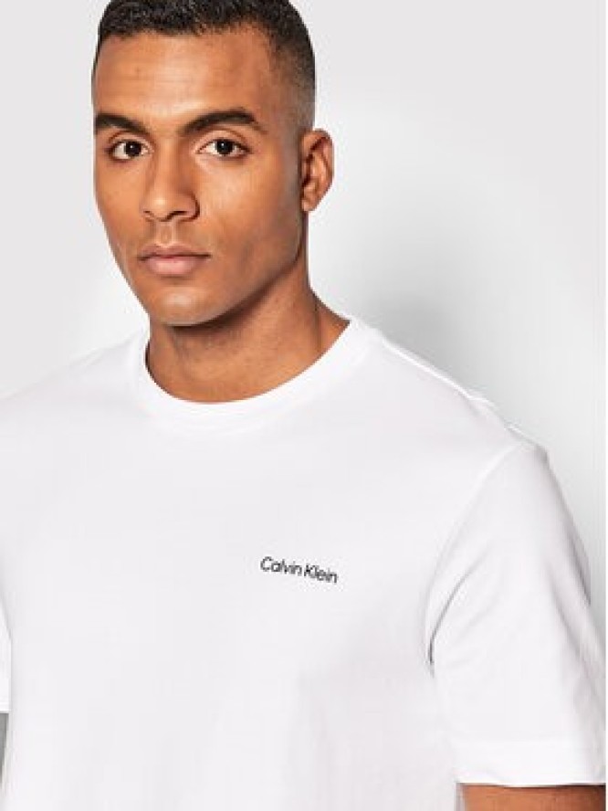 Calvin Klein T-Shirt Micro Logo Interlock K10K109894 Biały Regular Fit