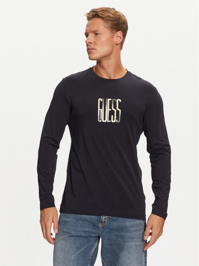 Guess Longsleeve M4BI34 J1314 Granatowy Slim Fit