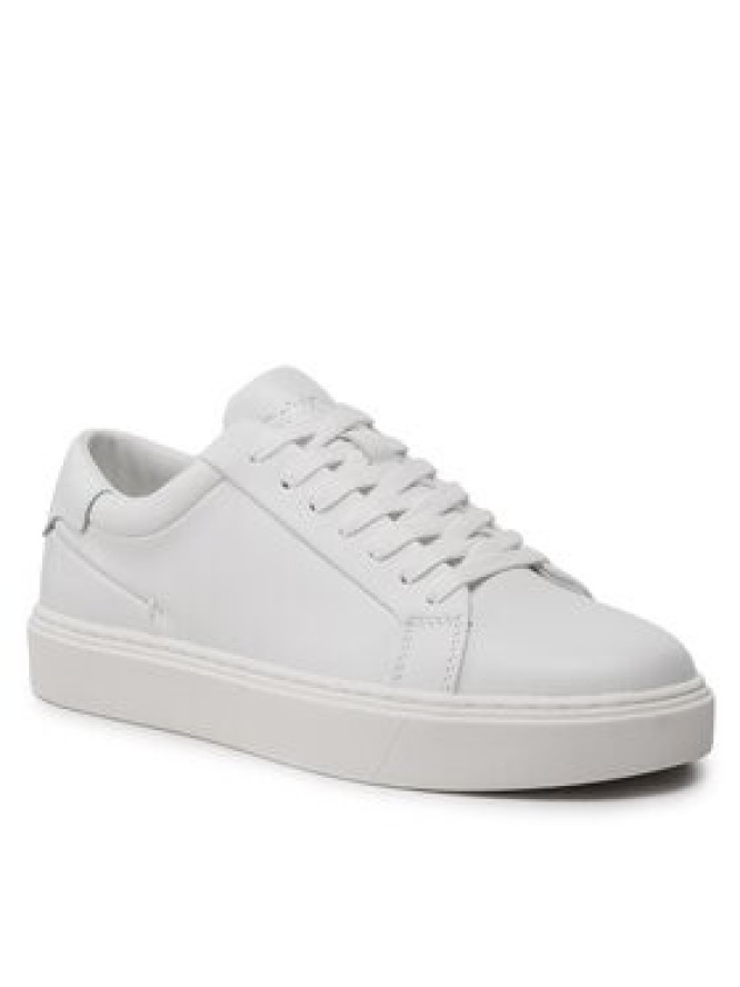 Calvin Klein Sneakersy Low Top Lace Up Lth Sm HM0HM01018 Biały