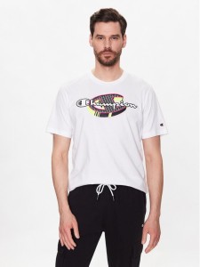 Champion T-Shirt 218483 Biały Regular Fit