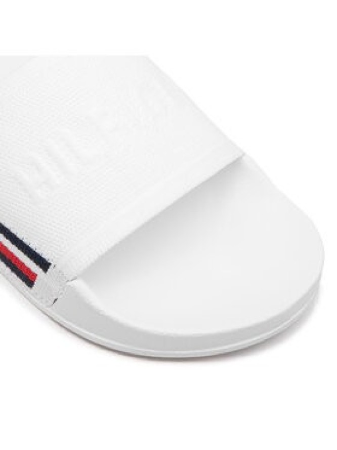 Tommy Hilfiger Klapki Corporate Knitted Beach Sandal FM0FM04062 Biały