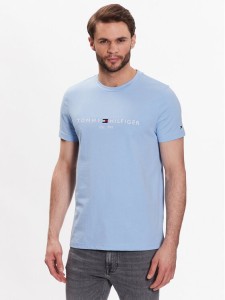 Tommy Hilfiger T-Shirt Logo MW0MW11797 Błękitny Slim Fit