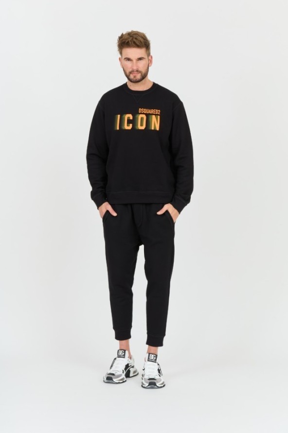 DSQUARED2 Czarna bluza Icon Blur Cool Fit Crewneck