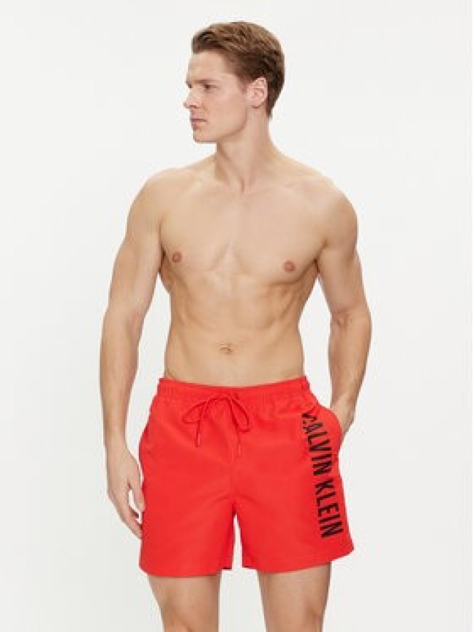 Calvin Klein Swimwear Szorty kąpielowe KM0KM01004 Czerwony Regular Fit