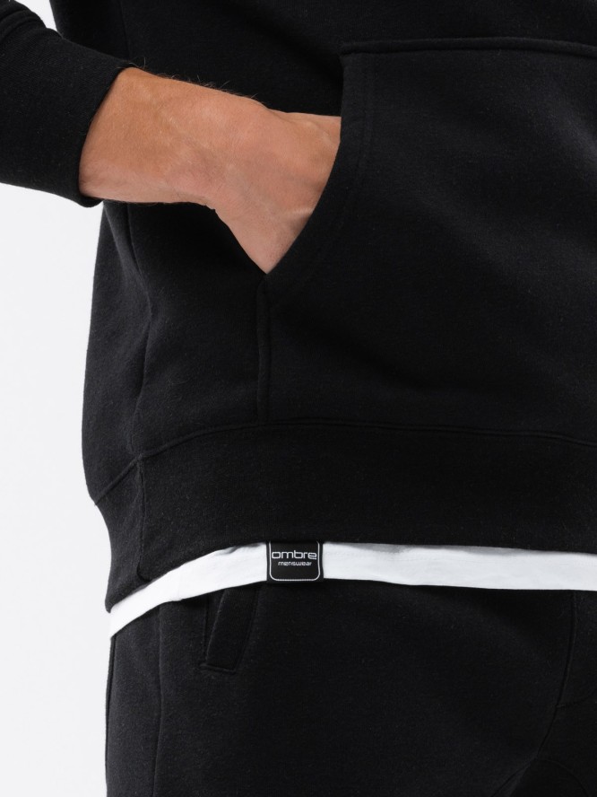 Komplet męski dresowy bluza z kapturem + spodnie - czarny V2 Z61 - XL