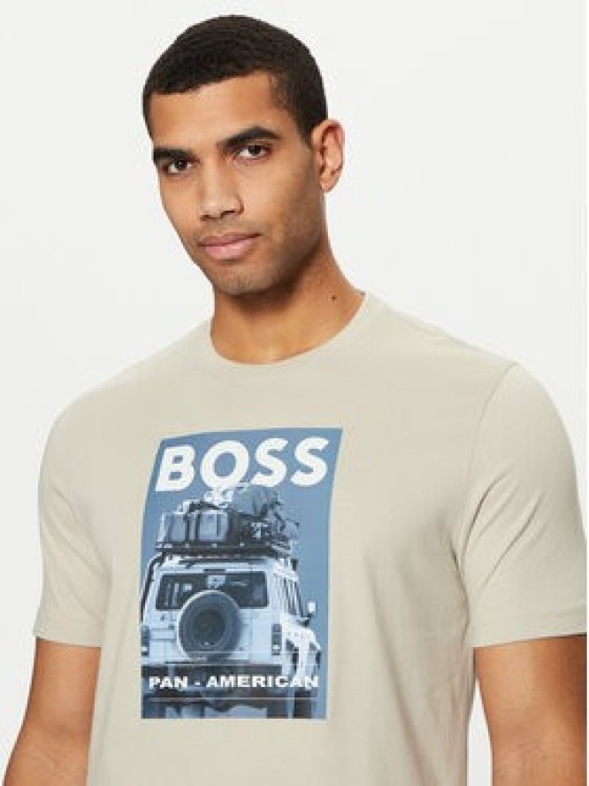 BOSS T-Shirt Te_Mextour 50535079 Beżowy Regular Fit