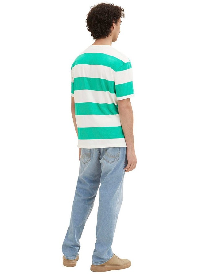 Tom Tailor Koszulka w kolorze zielono-białym rozmiar: L
