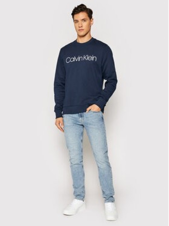 Calvin Klein Bluza Logo K10K104059 Granatowy Regular Fit
