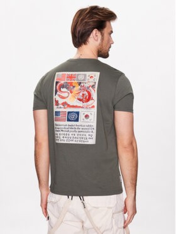 Alpha Industries T-Shirt USN Blood Chit T 136503 Zielony Regular Fit