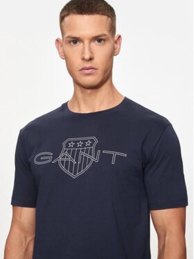 Gant T-Shirt Logo 2005143 Granatowy Regular Fit