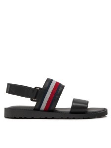 Tommy Hilfiger Sandały Core Hilfiger Lth Strappy Sandal FM0FM05009 Czarny