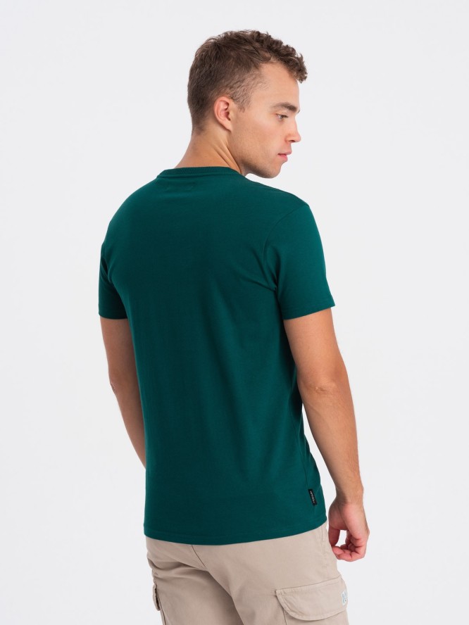 T-shirt męski bawełniany z kieszonką - morski V5 OM-TSPT-0154 - XXL