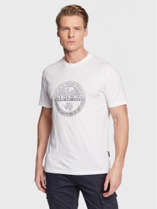 Napapijri T-Shirt S-Bollo NP0A4H9K Biały Regular Fit