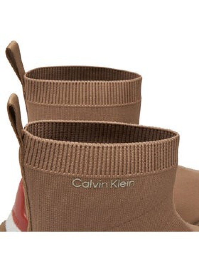 Calvin Klein Sneakersy Sockboot Runner HM0HM01241 Beżowy