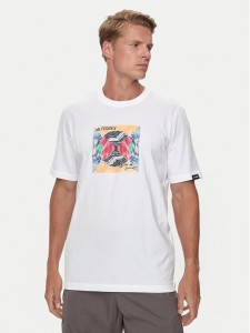 adidas T-Shirt Terrex Graphic United By Summits IM8366 Biały Regular Fit