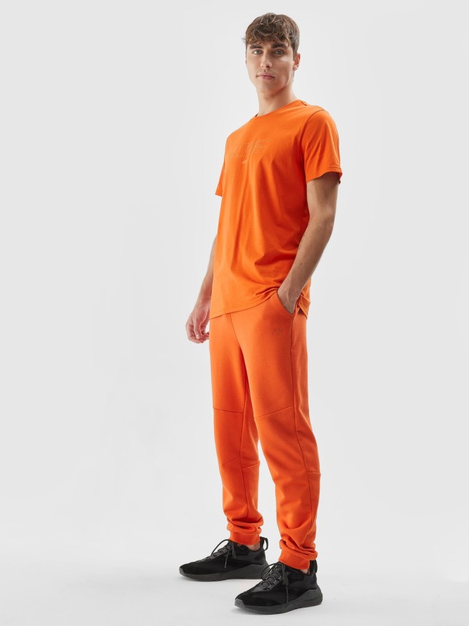 Spodnie dresowe joggery męskie - pomarańczowe