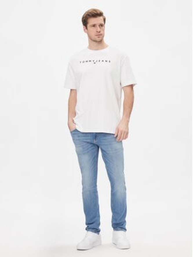 Tommy Jeans T-Shirt Tjm Reg Linear Logo Tee Ext DM0DM17993 Biały Regular Fit