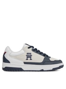 Tommy Hilfiger Sneakersy Th Basket Street Suede Mix FM0FM04873 Biały