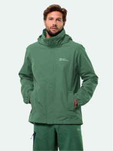 Jack Wolfskin Kurtka przeciwdeszczowa Stormy Point 1111142 Zielony Regular Fit