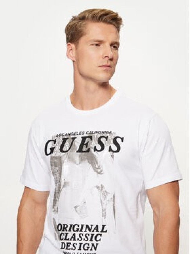 Guess T-Shirt M4BI47 J1314 Biały Slim Fit