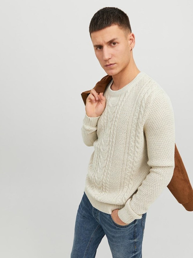 Jack & Jones Sweter w kolorze kremowym rozmiar: S