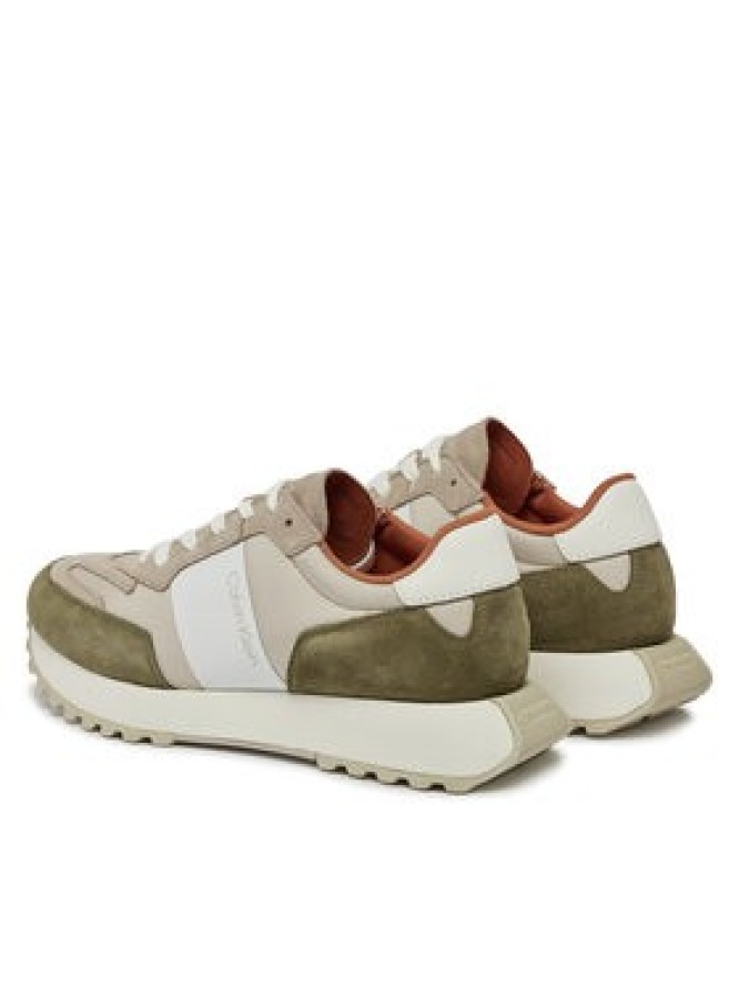 Calvin Klein Sneakersy Low Top Lace Up Mix HM0HM00497 Khaki