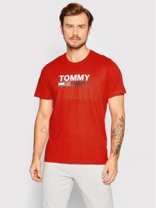 Tommy Jeans T-Shirt Corp Logo DM0DM15379 Czerwony Regular Fit