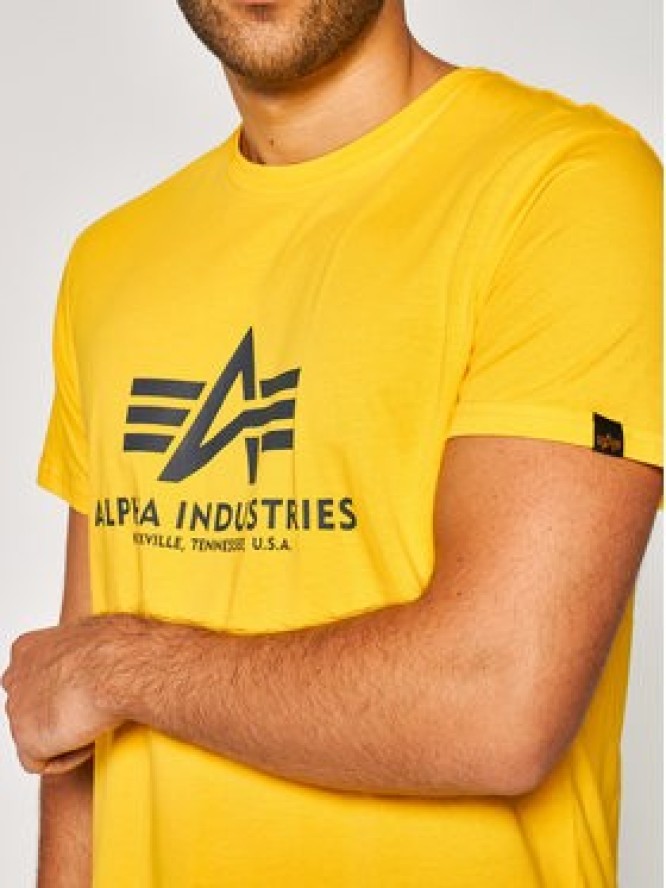 Alpha Industries T-Shirt Basic 100501 Żółty Regular Fit