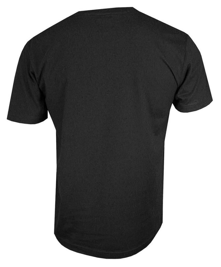 Czarny Bawełniany T-Shirt w Serek, Męski Bez Nadruku -STEDMAN- Koszulka, Krótki Rękaw, Basic, V-neck