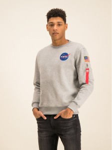 Alpha Industries Bluza Space Shuttle 178307 Szary Regular Fit