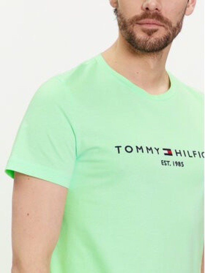 Tommy Hilfiger T-Shirt Logo MW0MW11797 Zielony Slim Fit