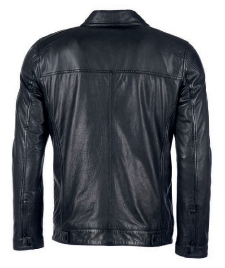 MUSTANG BIKER JACKET MĘSKA KURTKA SKÓRZANA SKÓRA ELEGANCKA NA ZAMEK MU-M242-186