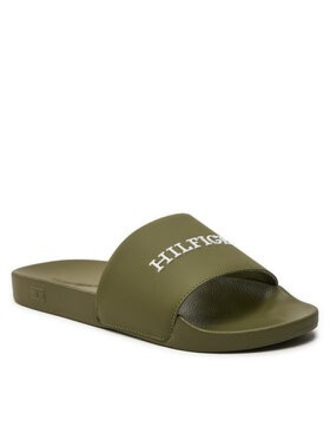 Tommy Hilfiger Klapki Hilfiger Raised Pool Slide FM0FM05022 Zielony