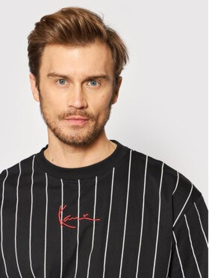 Karl Kani T-Shirt Signature Pinstripe 6030153 Czarny Regular Fit