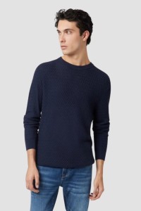 GUESS Granatowy sweter męski Davin Cn Ls