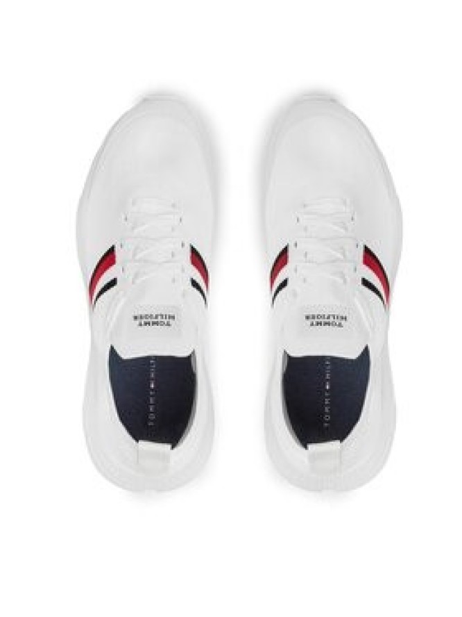 Tommy Hilfiger Sneakersy Modern Runner Knit Stripes Ess FM0FM04798 Biały