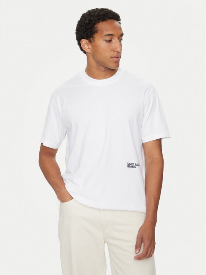Karl Lagerfeld Jeans T-Shirt 245D1704 Biały Regular Fit