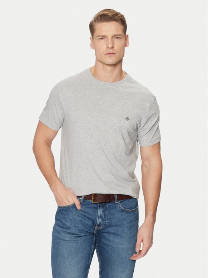 Gant T-Shirt Shield 2003185 Szary Slim Fit