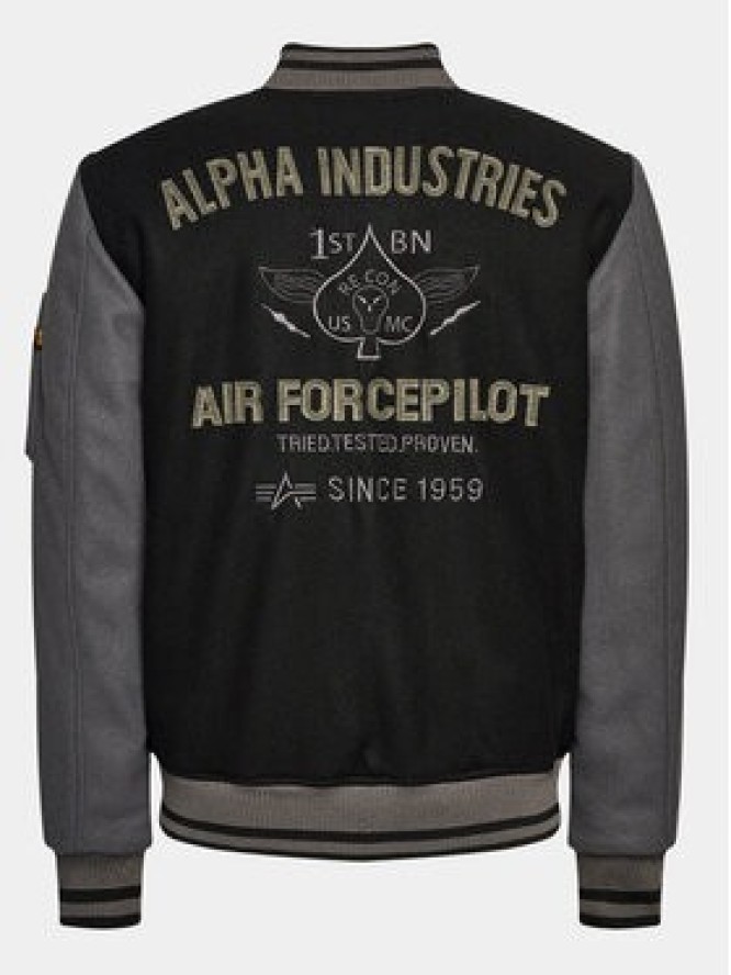 Alpha Industries Kurtka bomber Varsity Air Force 138107 Czarny Regular Fit