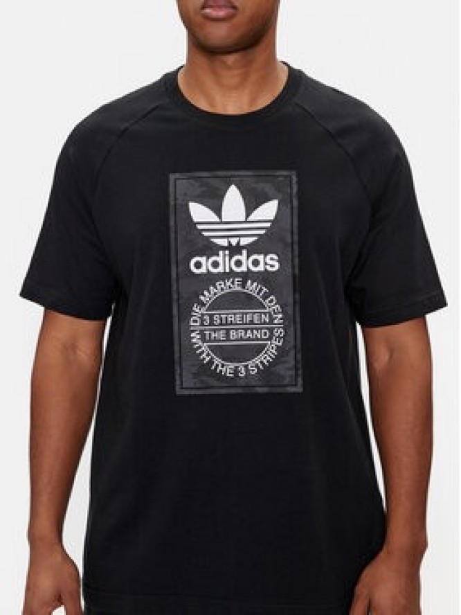 adidas T-Shirt Camo Tongue IS0236 Czarny Regular Fit