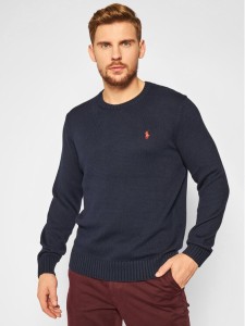 Polo Ralph Lauren Sweter Classic 710810846001 Granatowy Regular Fit